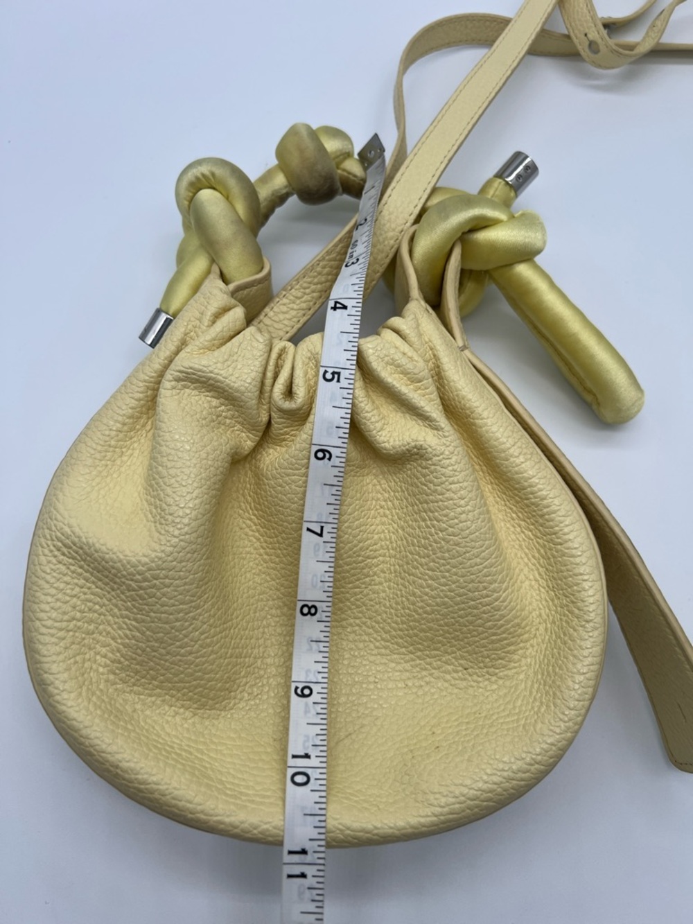 Behno New York Mini Crossbody Bag Leather Knot Dumpling Bag - Picture 10 of 12